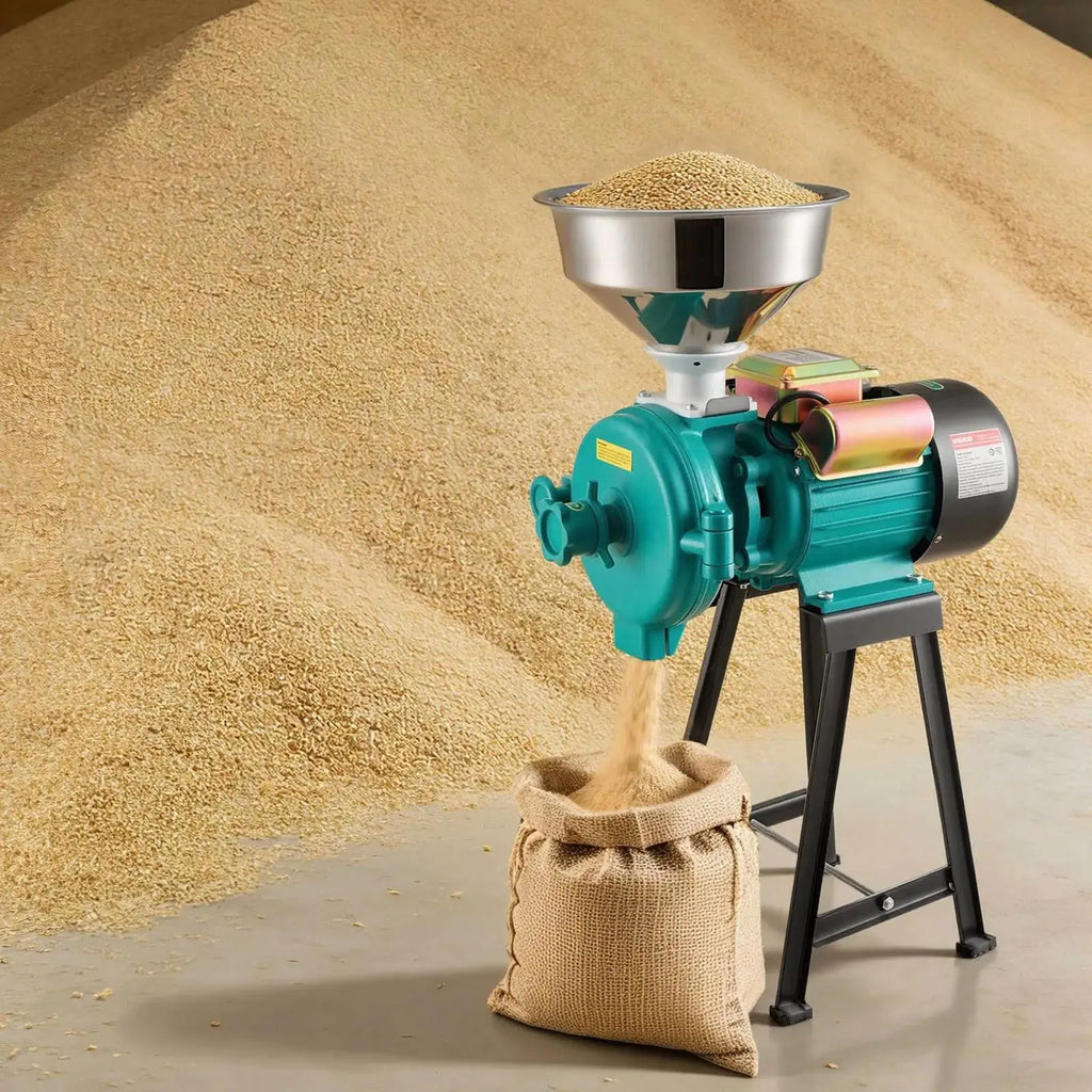 【Backtoschool】Vevor Electric Grain Mill Grinder, 110 Lbs/H Commercial Spice Grinders, 1500W Cast Iron Pulverizer Powder Machine with Non-Slip Rubber Feet, for Dry Grains, Spices, Cereals, Coffee, Corn & Pepper