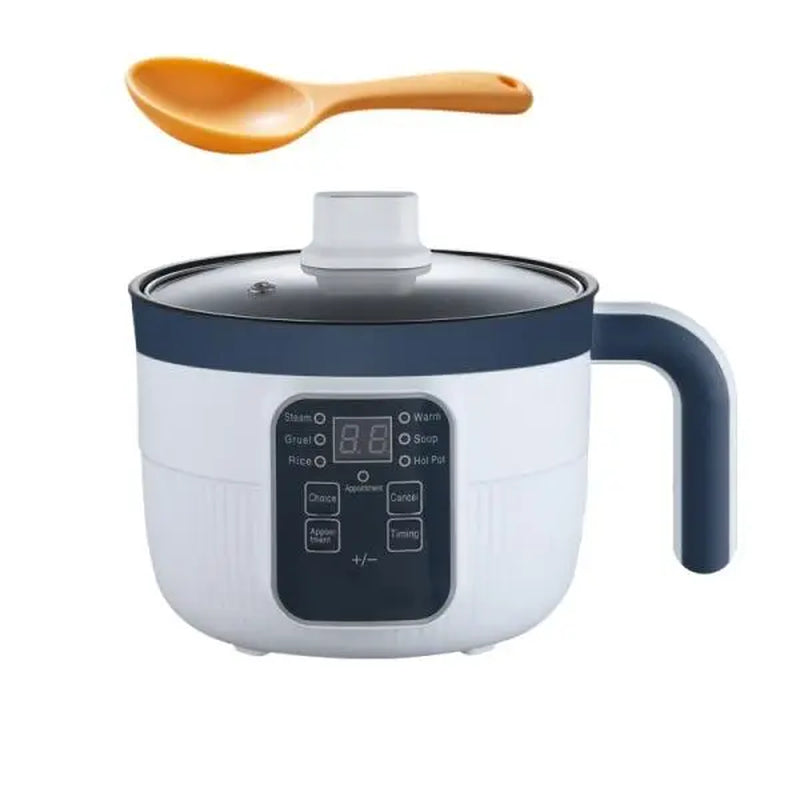 Digital Automatic Power-Off Rice & Pressure Cooker, Food Grade Double-Layer Nonstick Pot, Small Compact Portable Size, Ergonomic Handle, 6 Cooking Modes, Overheat Guard, Dry Protection, Easy-Clean, Ideal for 1-2 People (Rice,Soup) - Student Dorm Essential