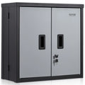 【Back to School】Vevor Foldable Wall-Mount Metal Garage Cabinet Furniture, 26" Heavy-Duty Tool Chest with 240 LBS Capacity, Adjustable Shelf, Magnetic Doors, Steel Board, Pre-Drilled Holes Simplify Wiring - Ideal for Garage, Home Use