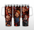40Oz/ 20Oz Chucky Horror Insulated Tumbler with Handle & Straw Lid | Stainless Steel Halloween Travel Mug