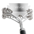VEVOR Grill Brush and Scraper, BBQ Brush for Outdoor Grills, Stainless Steel Woven Wire, Bristle Free Barbecue Brushes for Porcelain, Charcoal, Grate Cleaner Grill Accessories, 17 In