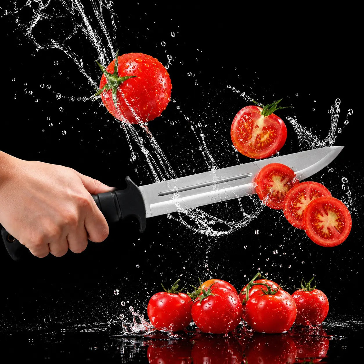 Household Utility Kitchen Knife with Protective Nylon Sheath, Non‑Slip Handle, 2 Color Choice