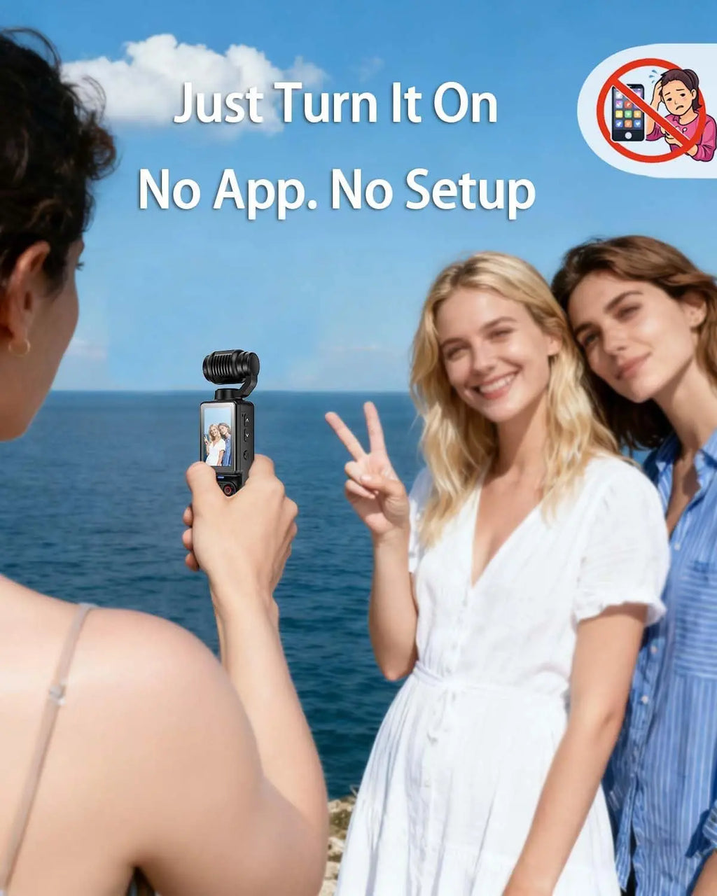 W&O Q7 Portable Vlogging Camera with 180° Rotating Lens, Autofocus, 1.9" Screen, 32GB Memory Card and Mini Tripod, USB Rechargeable Handheld Camera for Travel, Selfies and Daily Recording,Back to School,Back to School Haul