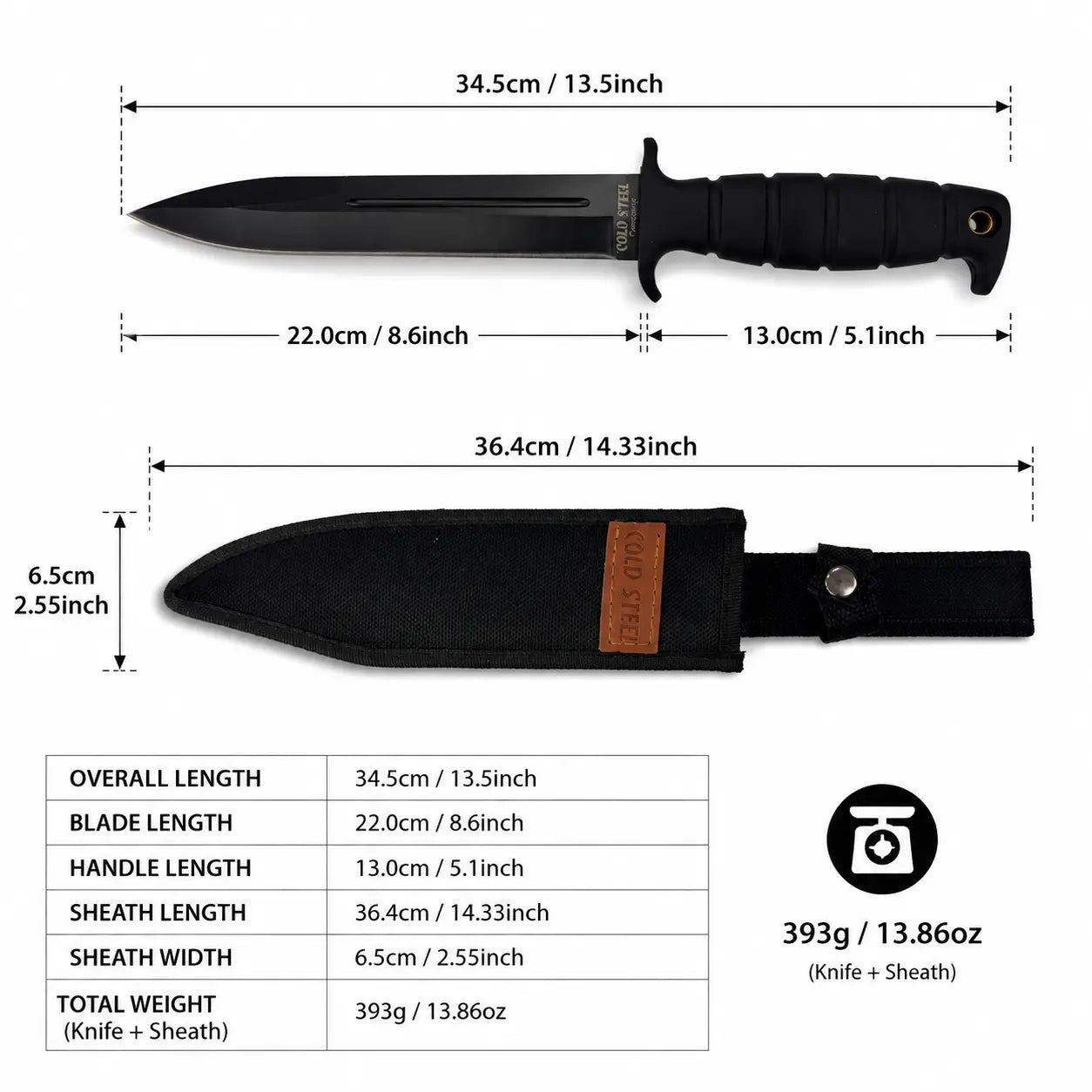 Household Utility Kitchen Knife with Protective Nylon Sheath, Non‑Slip Handle, 2 Color Choice
