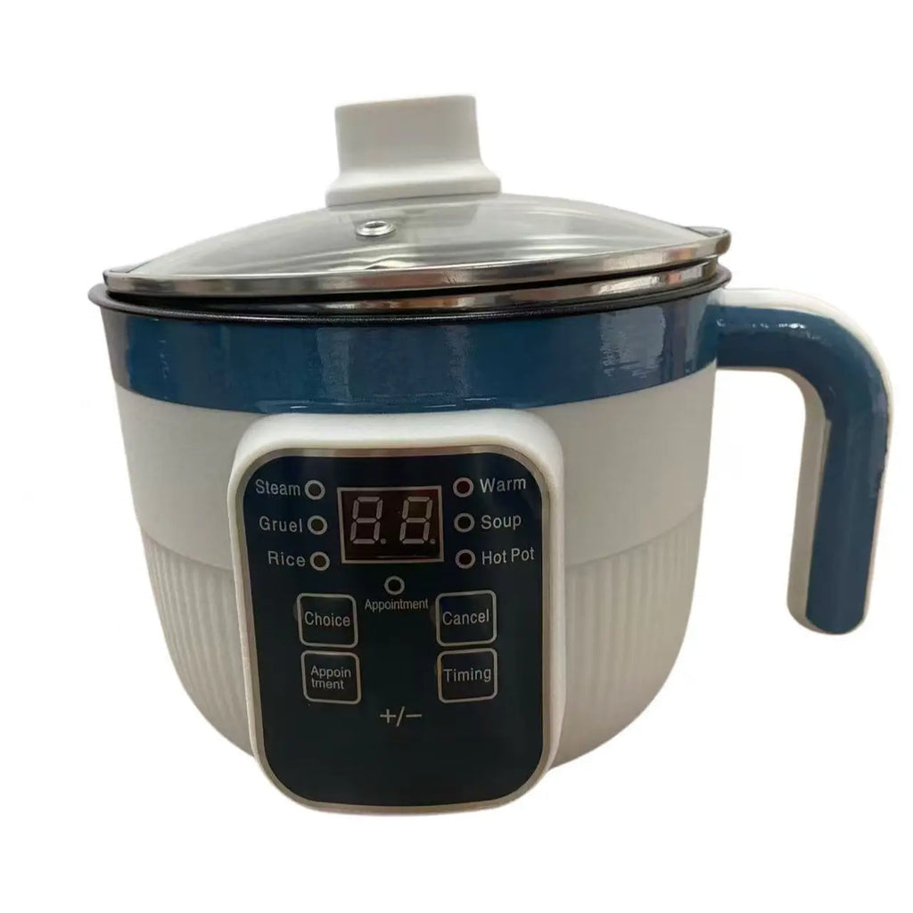 Digital Automatic Power-Off Rice & Pressure Cooker, Food Grade Double-Layer Nonstick Pot, Small Compact Portable Size, Ergonomic Handle, 6 Cooking Modes, Overheat Guard, Dry Protection, Easy-Clean, Ideal for 1-2 People (Rice,Soup) - Student Dorm Essential