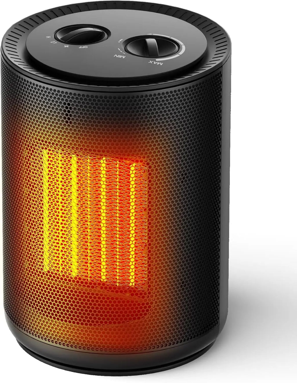 Portable Table Heater for Indoor Use, 1500W Space Heater with Adjustable Thermostat, 2 Heat Settings, Fan Mode, Tip-Over & Overheat Protection