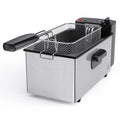 Sweetcrispy 3/5L Professional Electric Deep Fryer (Kitchen Appliances) - 3 Baskets, 1800W Fast Heating 304 Stainless Steel, Viewing Lid, Adjustable Temp, Versatile Heat Settings, Simple Use & Cleaning, 265°F-375°F for French Fries, Chicken, Temperature Co
