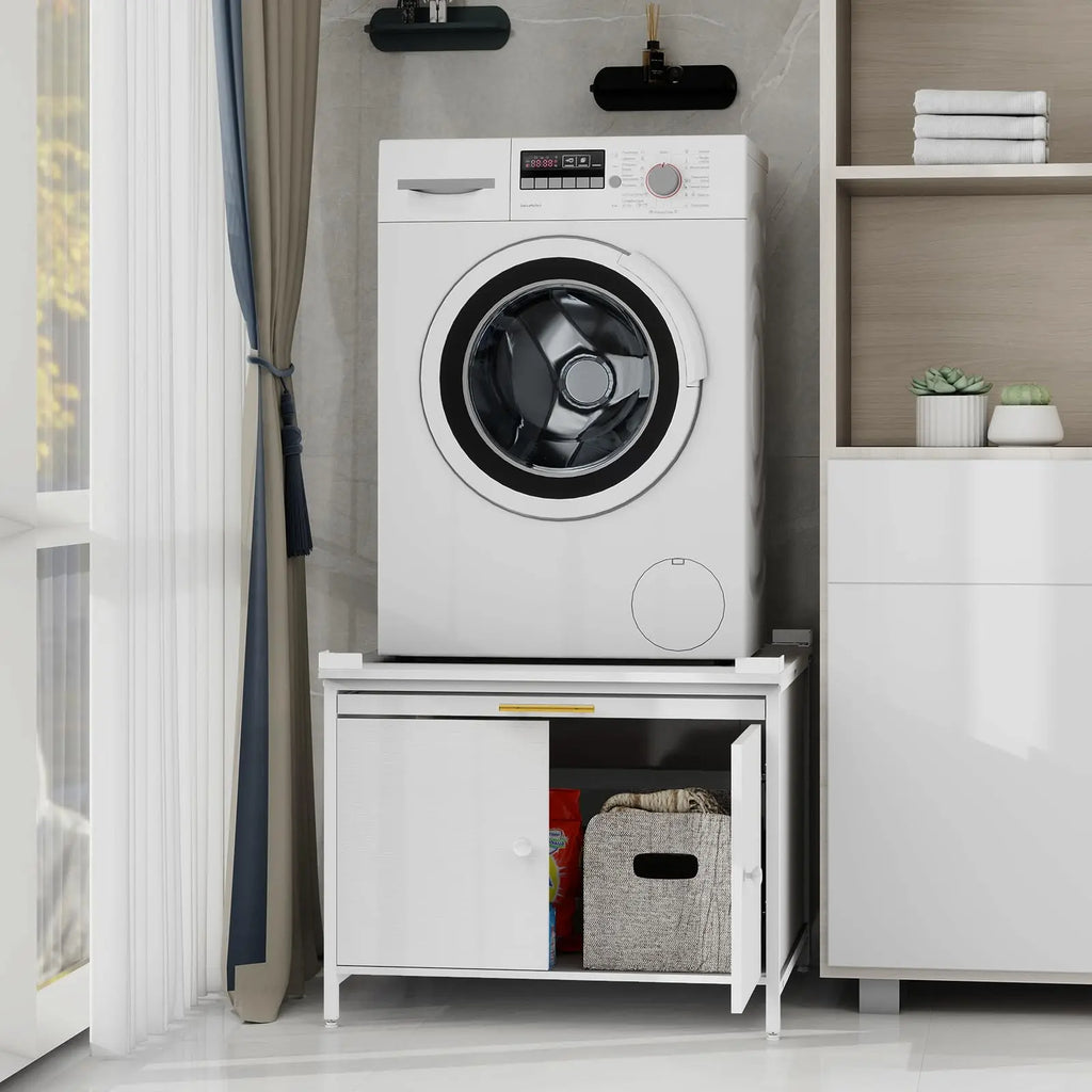 Laundry Pedestal for Washer and Dryer, Heavy Duty 29" Universal Washing Machine Stand with Adjustable Feet and 4 Panel Corner, 700LBS Capacity, Fit Anti-Vibration Design HO8043