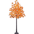 6FT 120LED Artificial Lighted Maple Tree Warm White Fall Decorations Indoor Ourdoor, Orange