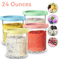 4-Pack Ice Cream Storage Containers with Lids, 24 Oz, Compatible with Ninja Creami NC501 & NC500, Smoothie Cups for Ice Cream Makers