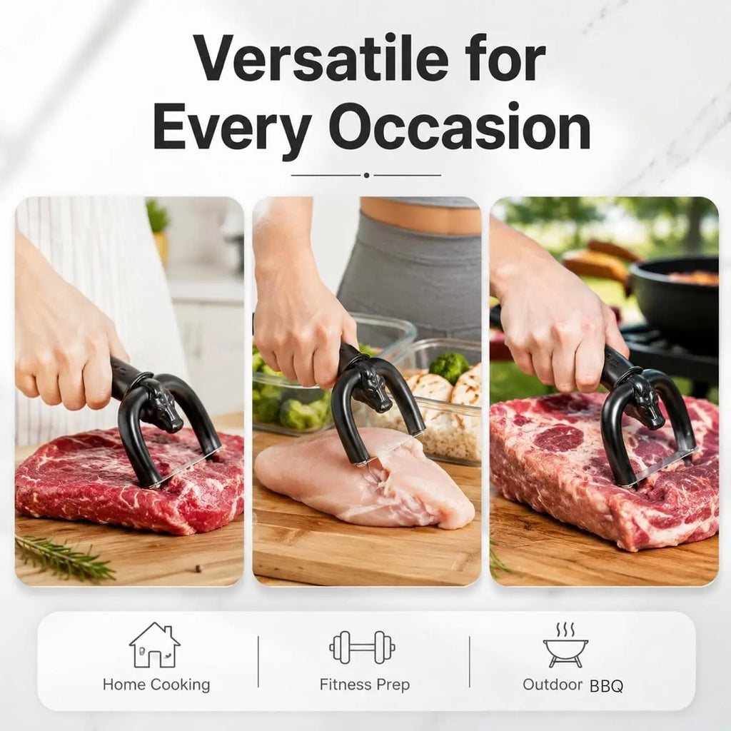 Beef & Pork Slicer, Handheld Meat Fat Trimming Knife, Ergonomic Meat Cutting Tool for Butchering, Meat Preparation & Home Kitchen Use