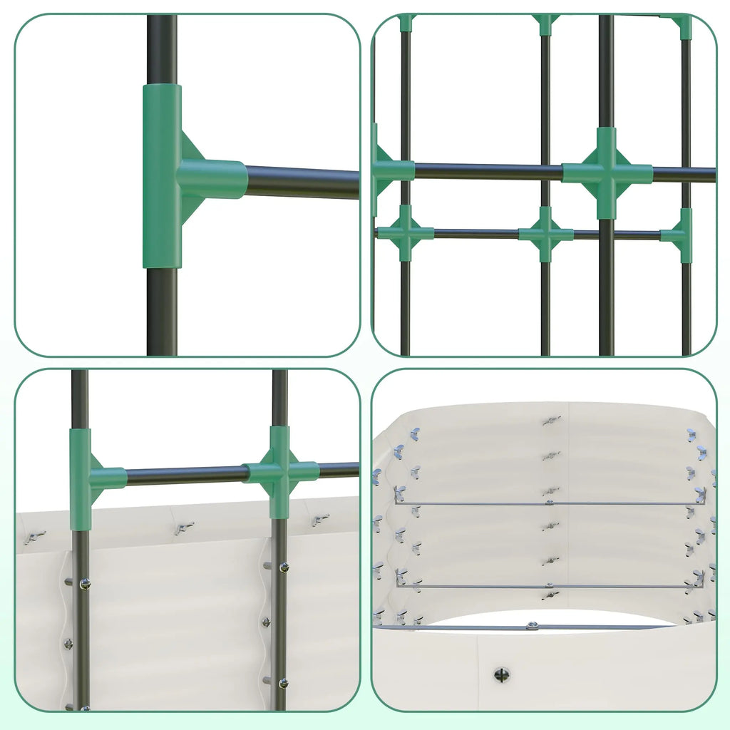 [Huge Clearance! Low Cost for Next‑Year Gains]2Pcs Raised Garden Bed Set 200X60X45Cm Planter Box + 180X90X240Cm Arch Trellis Climbing Frame 0.6Mm Color Steel Metal Vegetable Flower Planters with Butterfly Nut Assembly