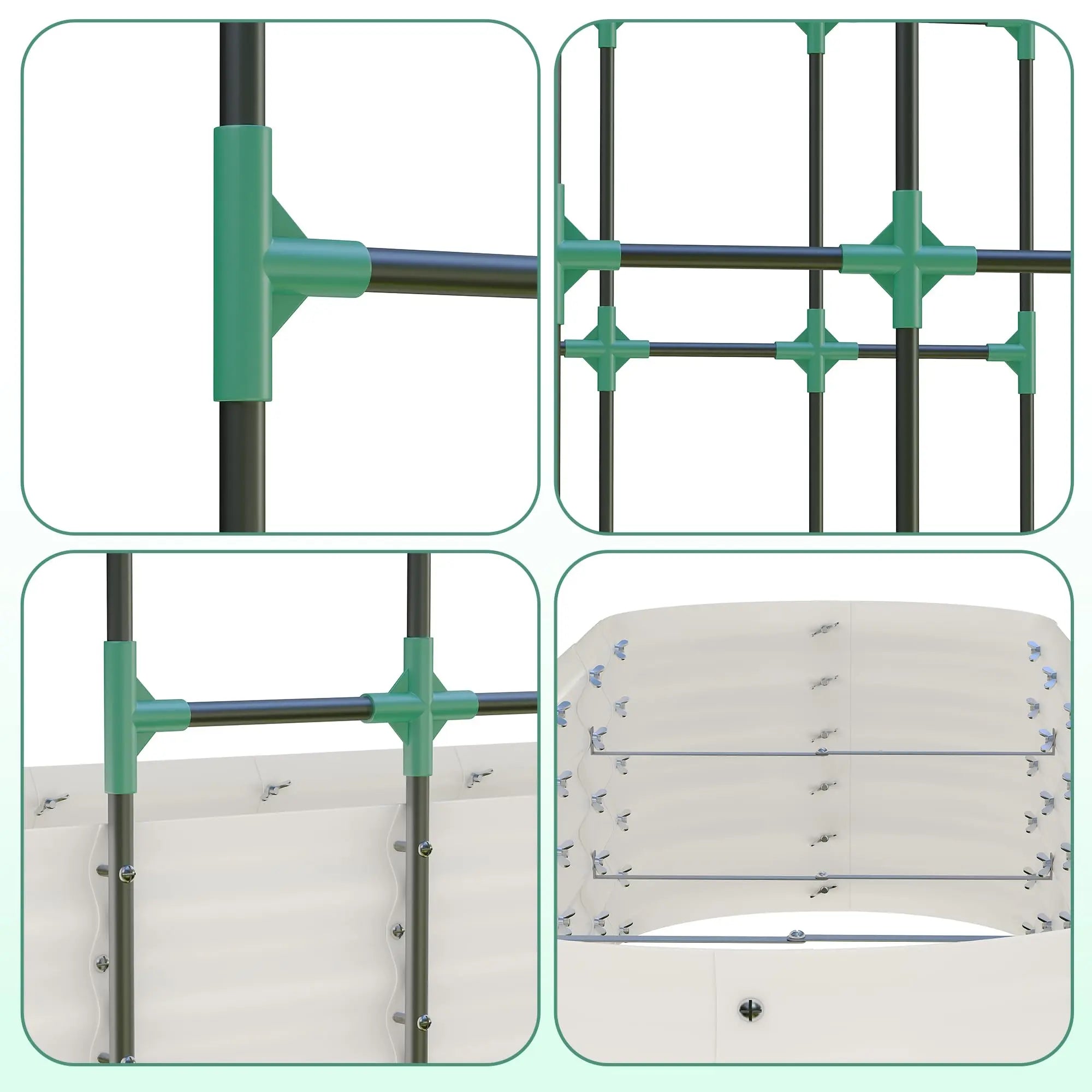 [Huge Clearance! Low Cost for Next‑Year Gains]2Pcs Raised Garden Bed Set 200X60X45Cm Planter Box + 180X90X240Cm Arch Trellis Climbing Frame 0.6Mm Color Steel Metal Vegetable Flower Planters with Butterfly Nut Assembly