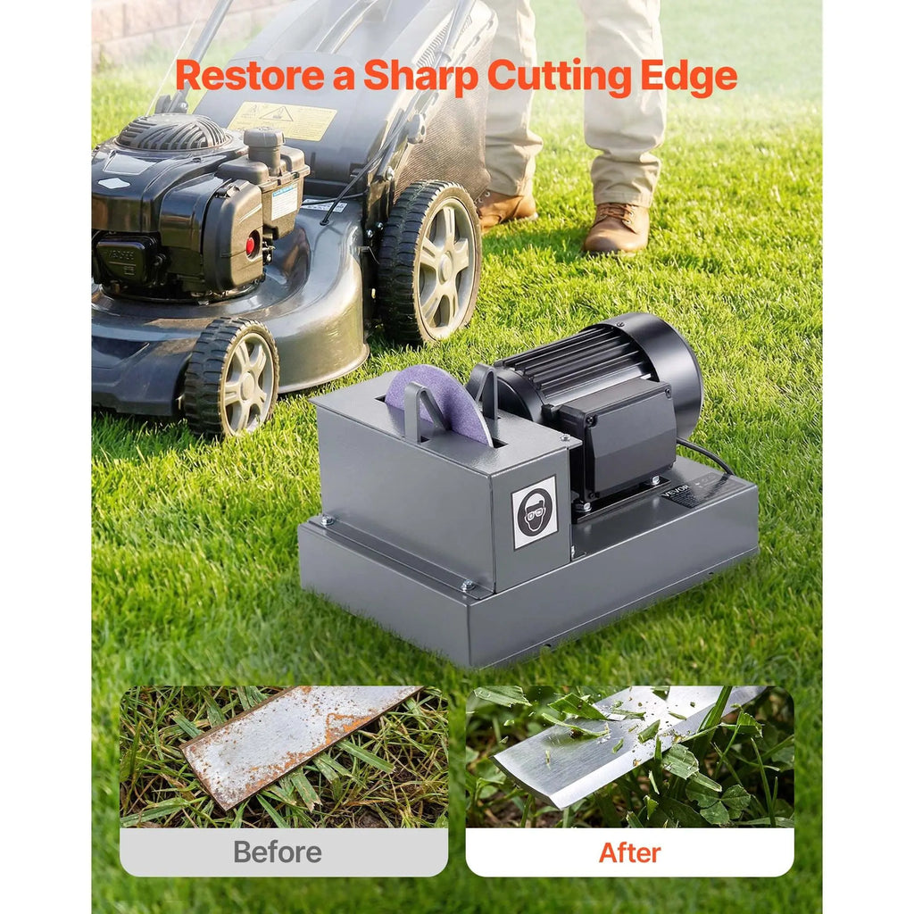 VEVOR Lawn Mower Blade Sharpener, 2/3HP Lawnmower Blade Grinder with 7" Ceramic Grinding Wheel and Balancer, 30 or 40 Blade Sharpening Machine for High Lift, Low Lift, Gator Flat Blades