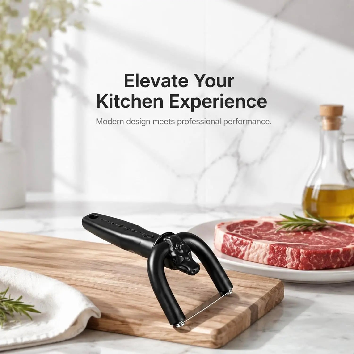 Beef & Pork Slicer, Handheld Meat Fat Trimming Knife, Ergonomic Meat Cutting Tool for Butchering, Meat Preparation & Home Kitchen Use