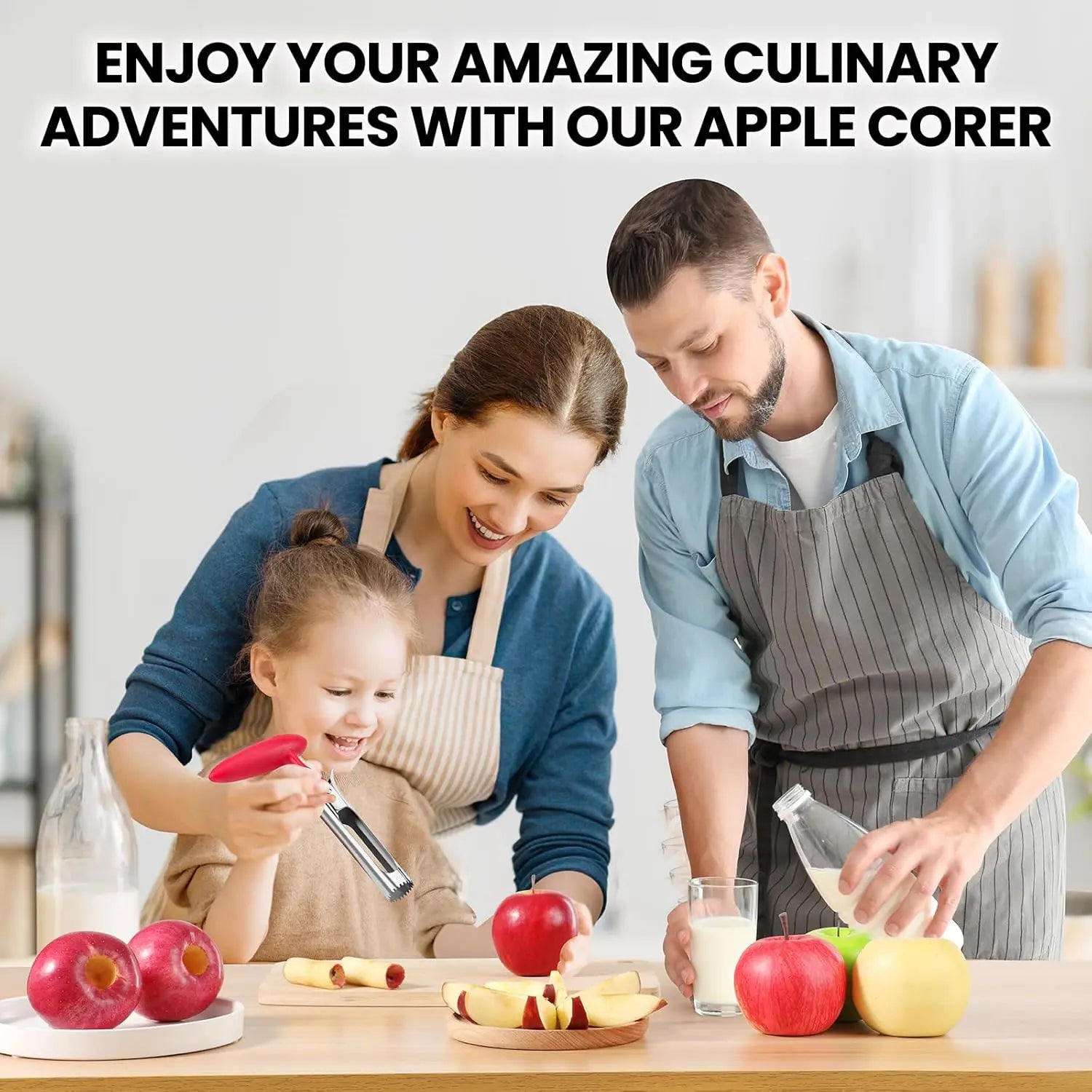 2Pcs Stainless Steel Fruit Corer - Kitchen Utensils Gadget with Jagged Tip, Easy-Twist Daily Use Seeder for Apples Pears, Fruit & Vegetable Core Remover Tool