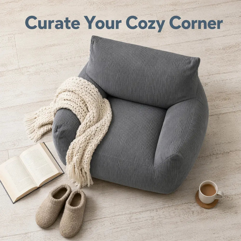 Single Sofa, Human Dog Bed, Lazy Sofa Couch, Plush Floor Gaming Chair, Suit to Put in Bedroom, Living Room,Space Saving Design High-Rebound Memory Foam Filling Modern Upholstered Sofa