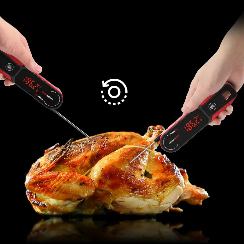 Temppro 2-Pack Digital Kitchen Meat Thermometer with Red LED Display, Dual Probes for Precise Cooking (TP620W+TP622W), Utensils