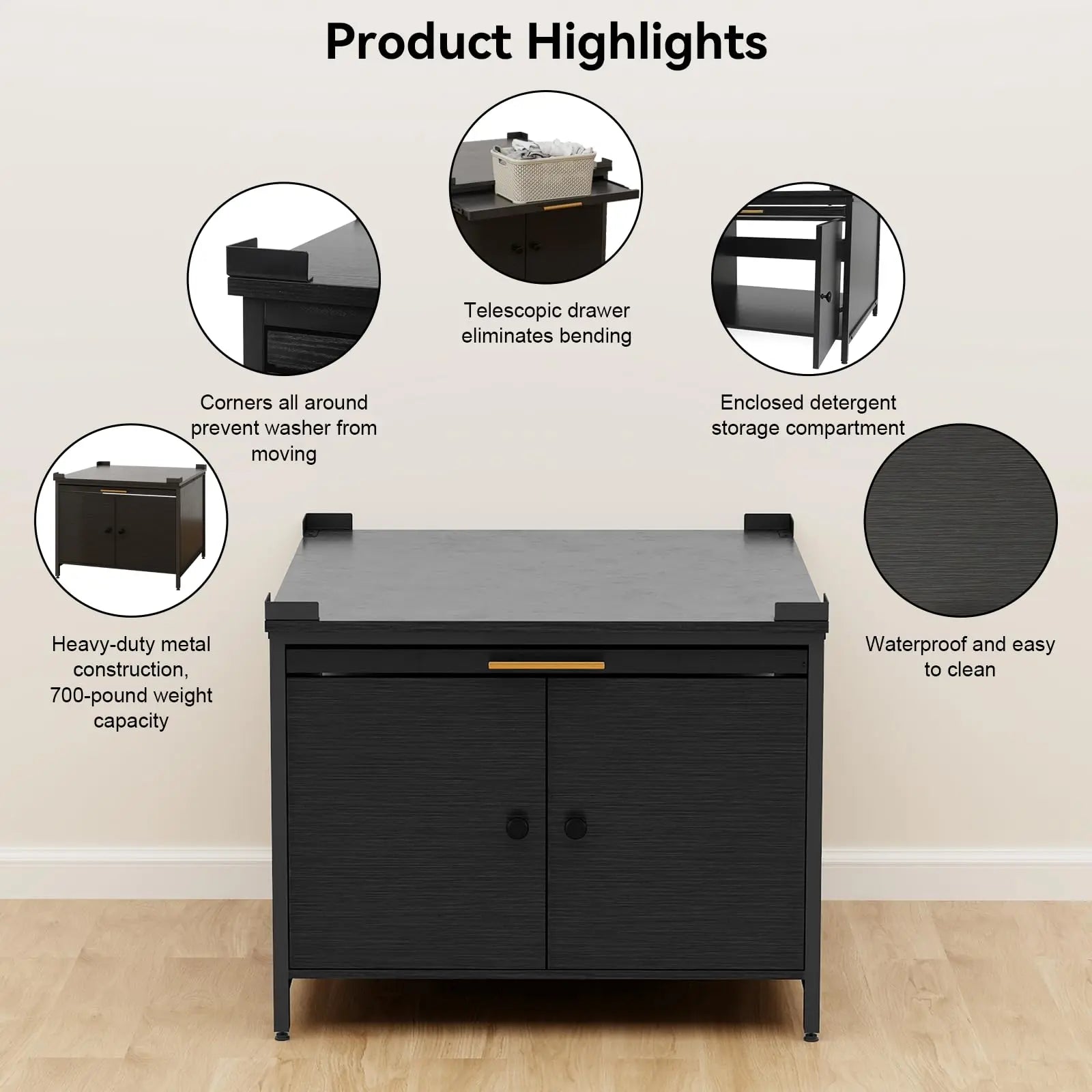Laundry Pedestal for Washer and Dryer, Heavy Duty 29" Universal Washing Machine Stand with Adjustable Feet and 4 Panel Corner, 700LBS Capacity, Fit Anti-Vibration Design HO8043
