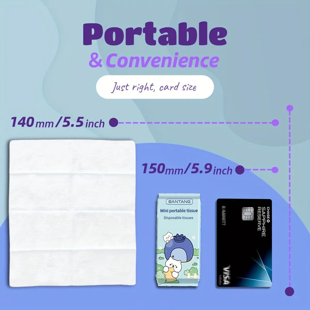 8 Packs 64 Sheets Cute Animal Mini Portable Wet Wipes, Durable Fast-Dry Cleaning Cloths, Ideal for Travel, Outdoor Picnic, Kitchen, Bathroom, Home Clean-Up