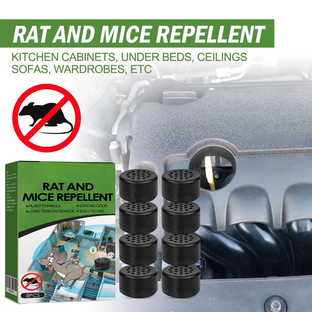 Plant-Based Rat & Mice Repellent Balls, 8 PCS per Box, Safe Rodent Deterrent for Car Engine Bay & Home, Residential Pest Control Supplies,Mouse Rodent Repellent,Mouse Repellent Pouch,Peppermint Oil Mouse Repellent