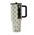 Hydrojug 40 Oz Elegant Mini Black Bow Print with Handle and Straw Tumbler Water Bottle Large Capacity Car Cup, 100% Leakproof Insulated Tumbler | Keeps Ice 24+ Hours | Easy-Clean Durable Travel Mug Cup Holder Friendly Base | Insulated Thermal Tumbler,