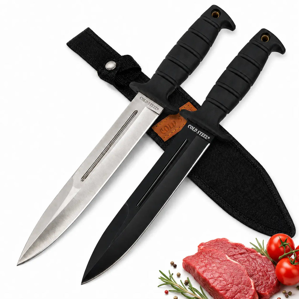 Household Utility Kitchen Knife with Protective Nylon Sheath, Non‑Slip Handle, 2 Color Choice