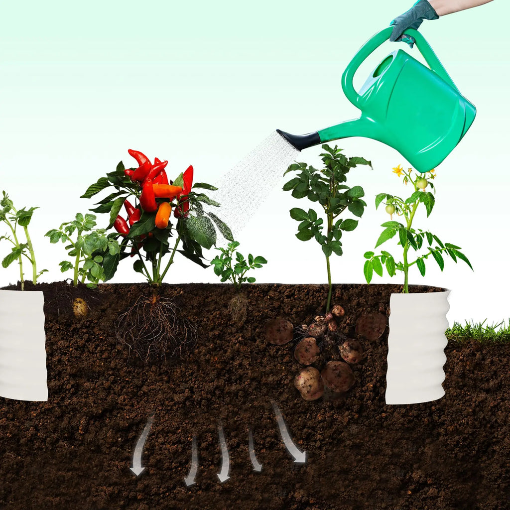 [Huge Clearance! Low Cost for Next‑Year Gains]2Pcs Raised Garden Bed Set 200X60X45Cm Planter Box + 180X90X240Cm Arch Trellis Climbing Frame 0.6Mm Color Steel Metal Vegetable Flower Planters with Butterfly Nut Assembly