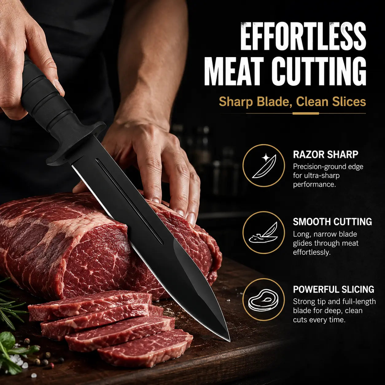 Household Utility Kitchen Knife with Protective Nylon Sheath, Non‑Slip Handle, 2 Color Choice