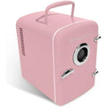Mini Portable Compact Personal Home Office Fridge Cooler, BUILT in SPEAKER, 4L Capacity, Chills Six 12 Oz Cans, 100% Freon-Free & Eco Friendly