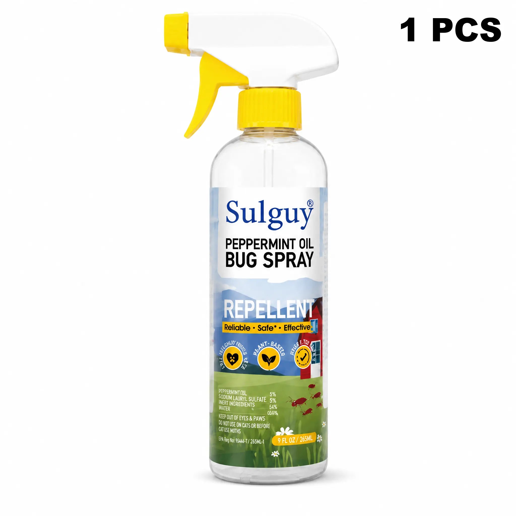 Sulguy Peppermint Spray (9Oz) - Kid-Safe Natural Residential Pest , Weekly Spray for Ants, , Spiders, Pet-Safe Home Care Supply with Oil Scent, 266Ml Bug