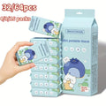 8 Packs 64 Sheets Cute Animal Mini Portable Wet Wipes, Durable Fast-Dry Cleaning Cloths, Ideal for Travel, Outdoor Picnic, Kitchen, Bathroom, Home Clean-Up
