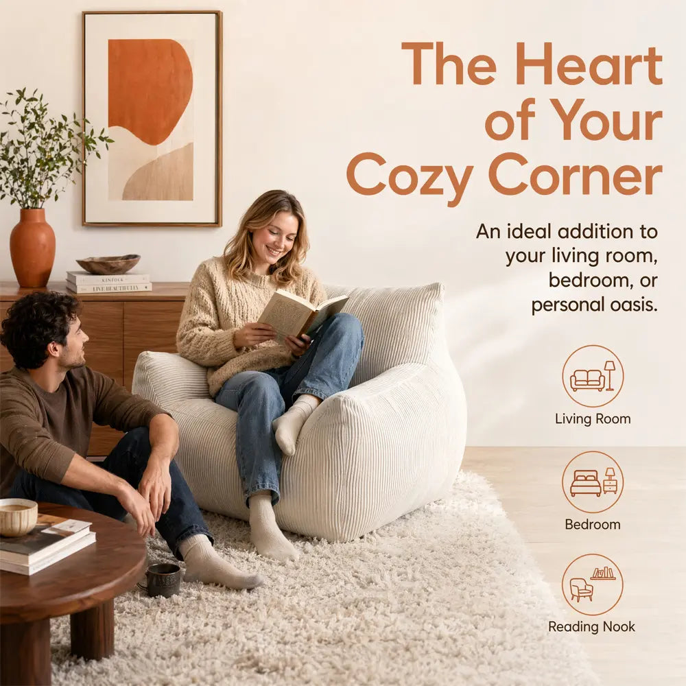 Single Sofa, Human Dog Bed, Lazy Sofa Couch, Plush Floor Gaming Chair, Suit to Put in Bedroom, Living Room,Space Saving Design High-Rebound Memory Foam Filling Modern Upholstered Sofa